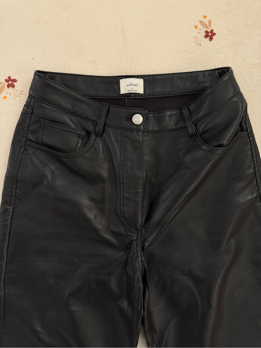 Aritzia Wilfred, black leather pants